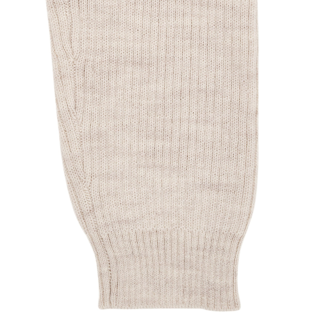 MERINO CLASSIC RIB LEGGINGS W. DRAWSTRINGS - PALE CREAM MELANGE