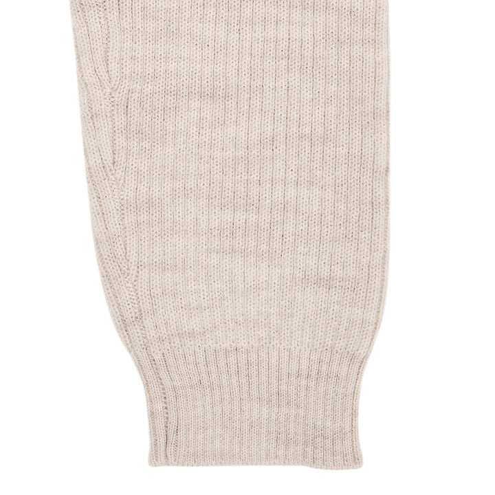 MERINO CLASSIC RIB LEGGINGS W. DRAWSTRINGS - PALE CREAM MELANGE