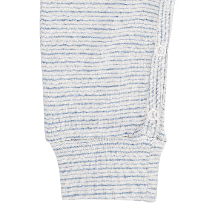 STRIPED LONG SLEEVED ROMPER W. LAPNECK - LT BLUE STRIPE