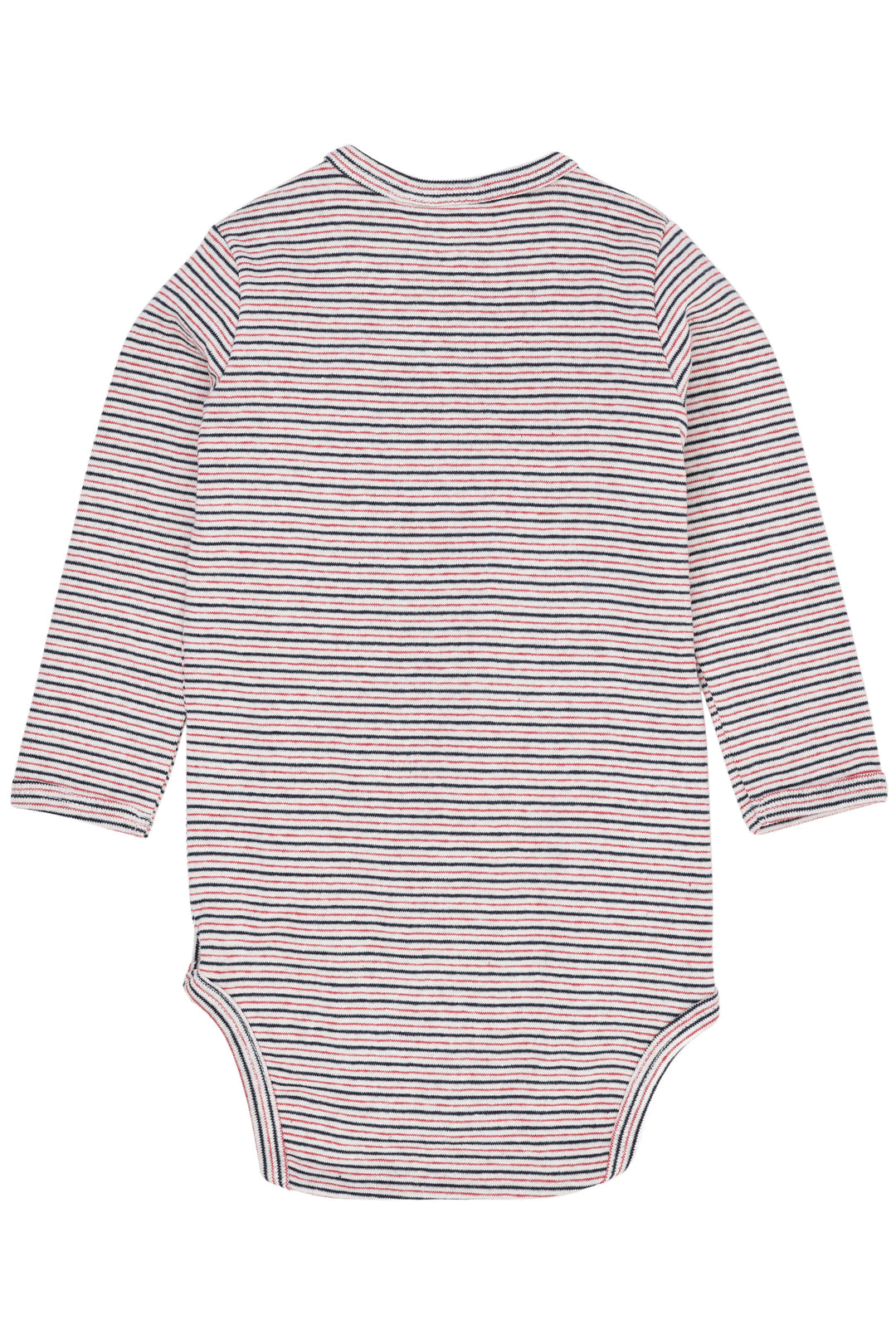 BABY STRIPED WRAP BODY LONG SLEEVE - BLUE/RED STRIPE