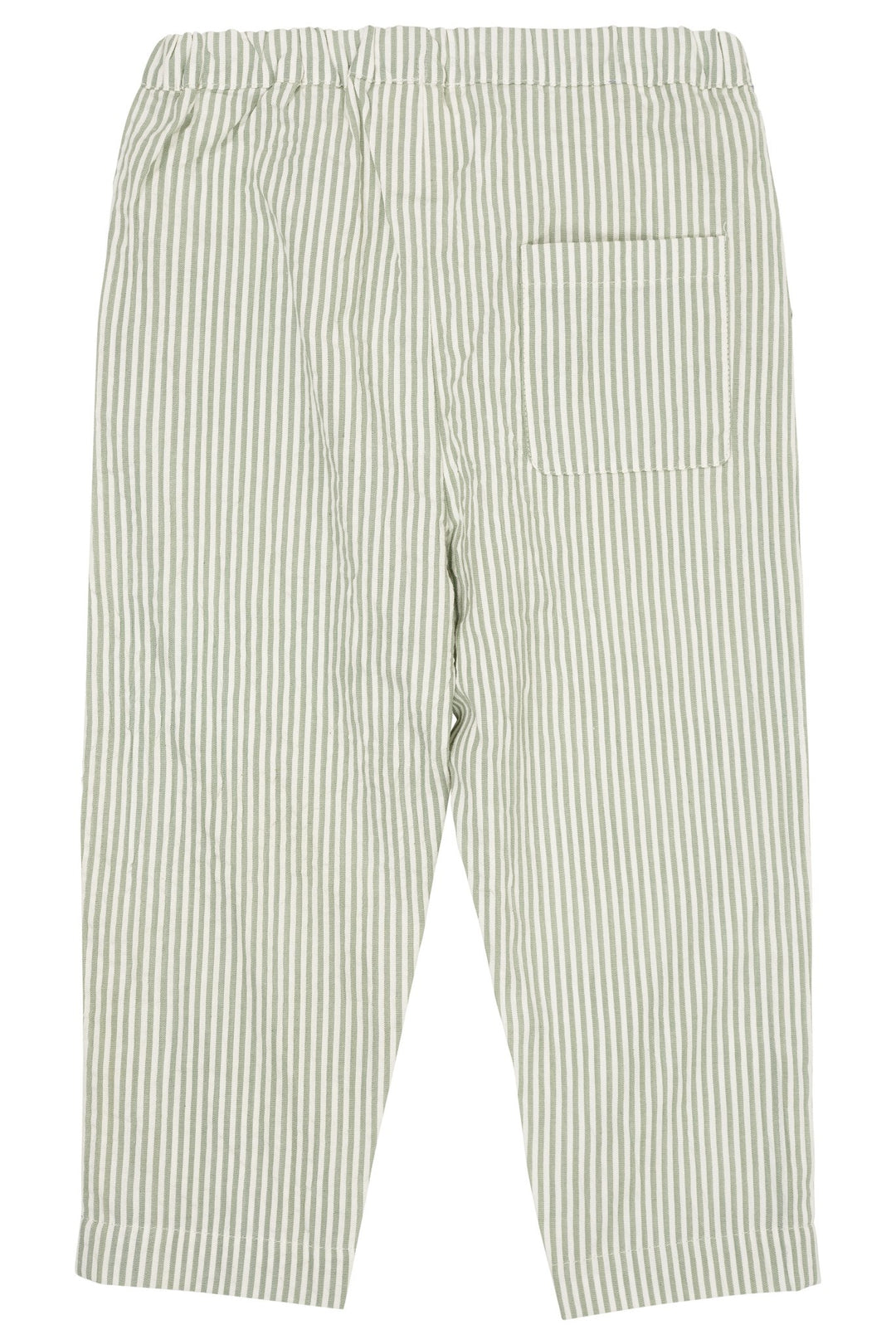 SEERSUCKER PANTS - GREEN W CREAM STRIPE