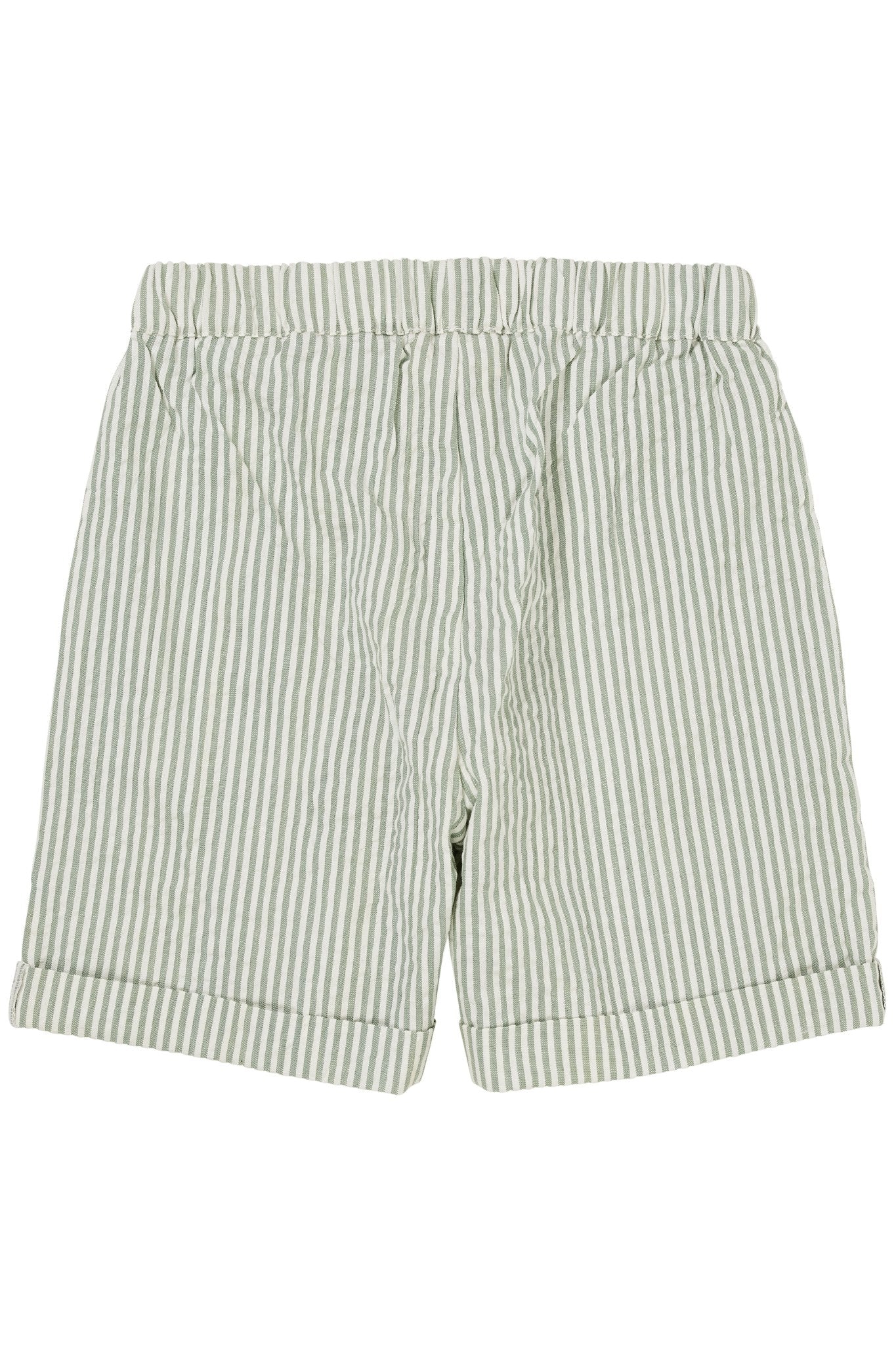 SEERSUCKER SHORTS SPORTY - GREEN W CREAM STRIPE