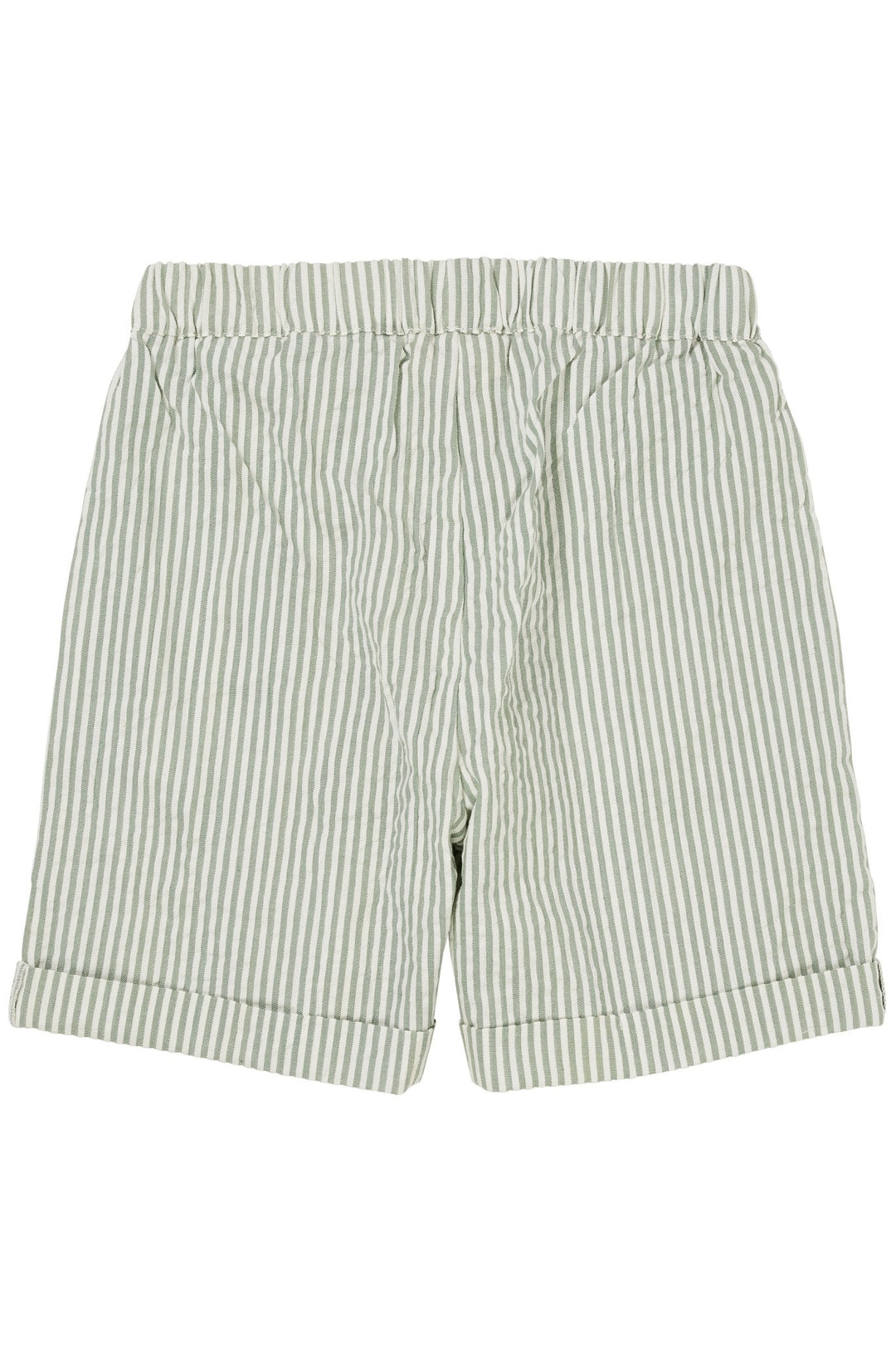 SEERSUCKER SHORTS SPORTY - GREEN W CREAM STRIPE