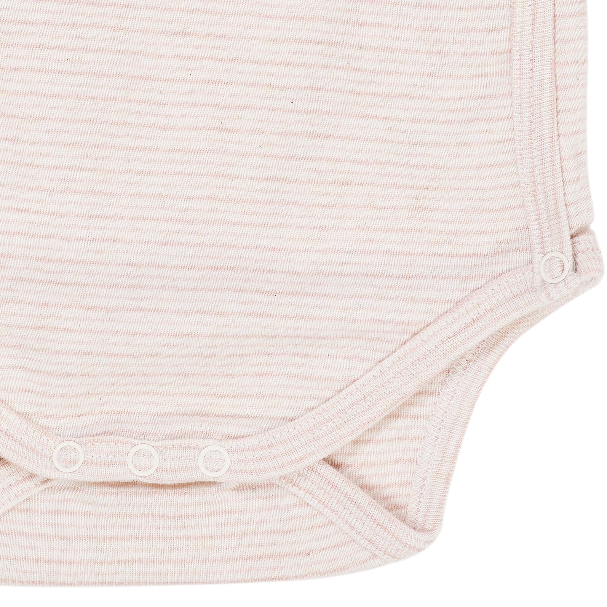 BABY STRIPED WRAP BODY LONG SLEEVE - SOFT PINK STRIPE