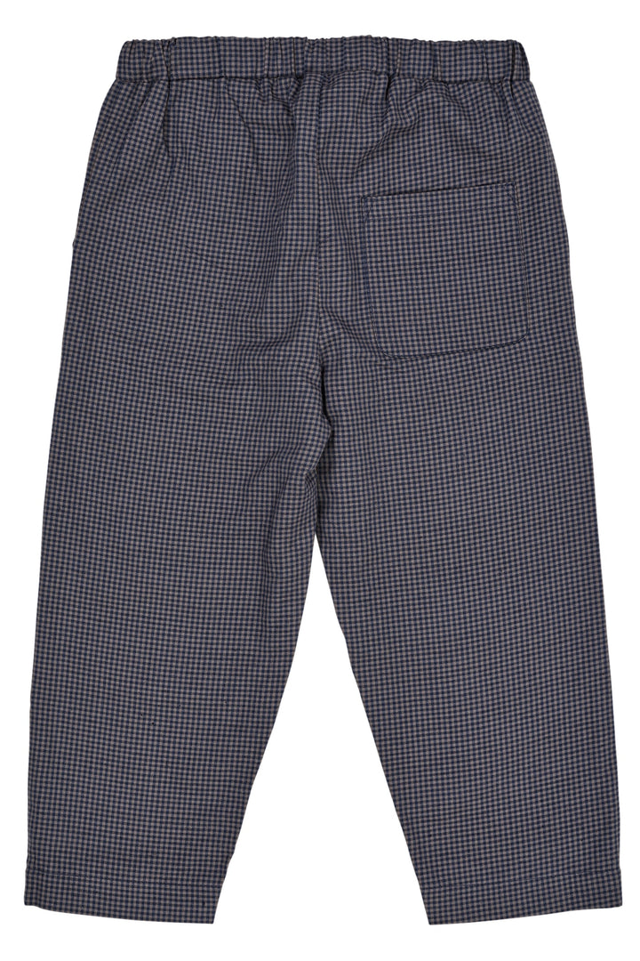 CHECK PANT W. FAKE FLY - NAVY CHECK COMBI