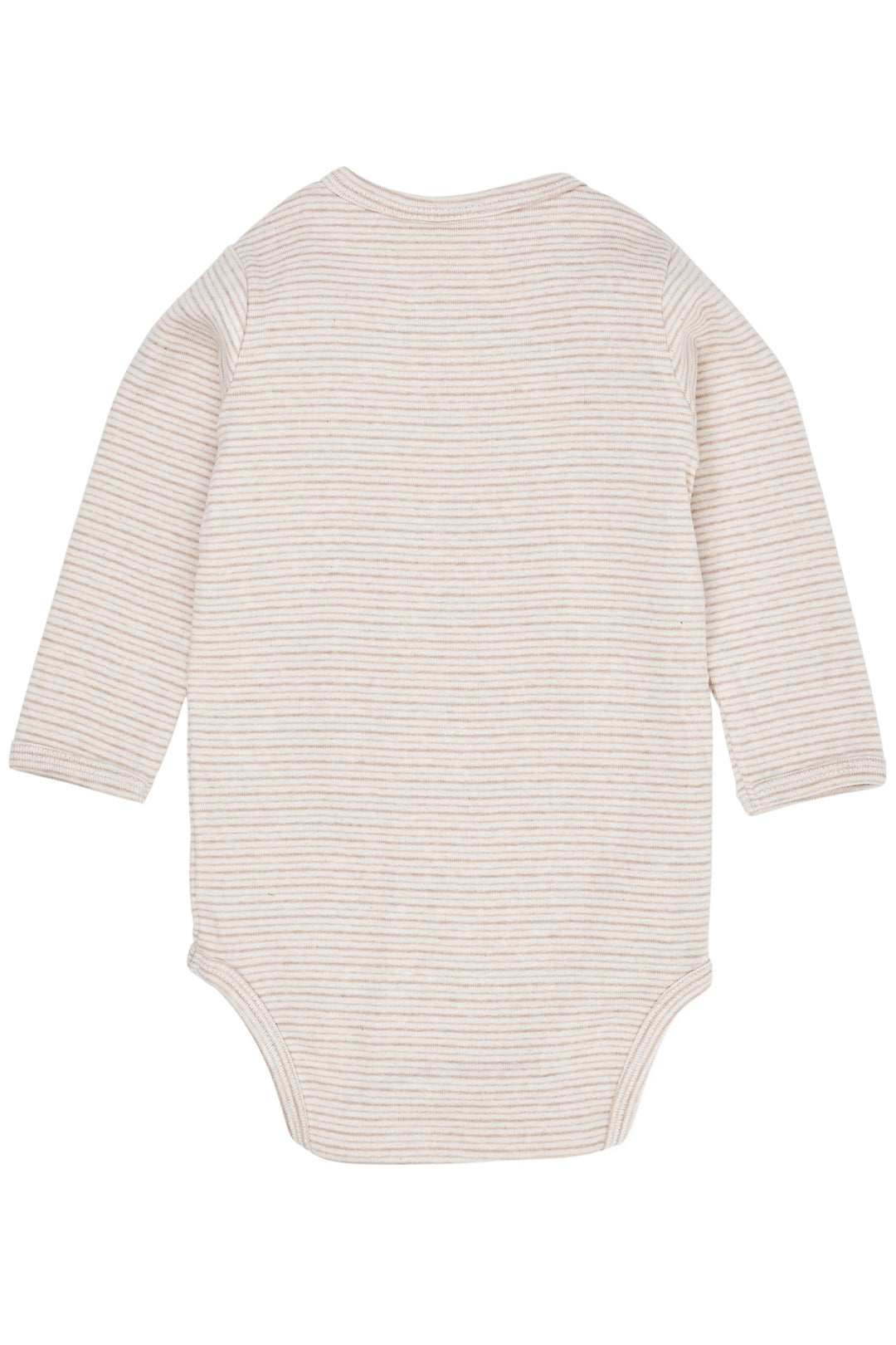 BABY STRIPED WRAP BODY LONG SLEEVE - BEIGE STRIPE