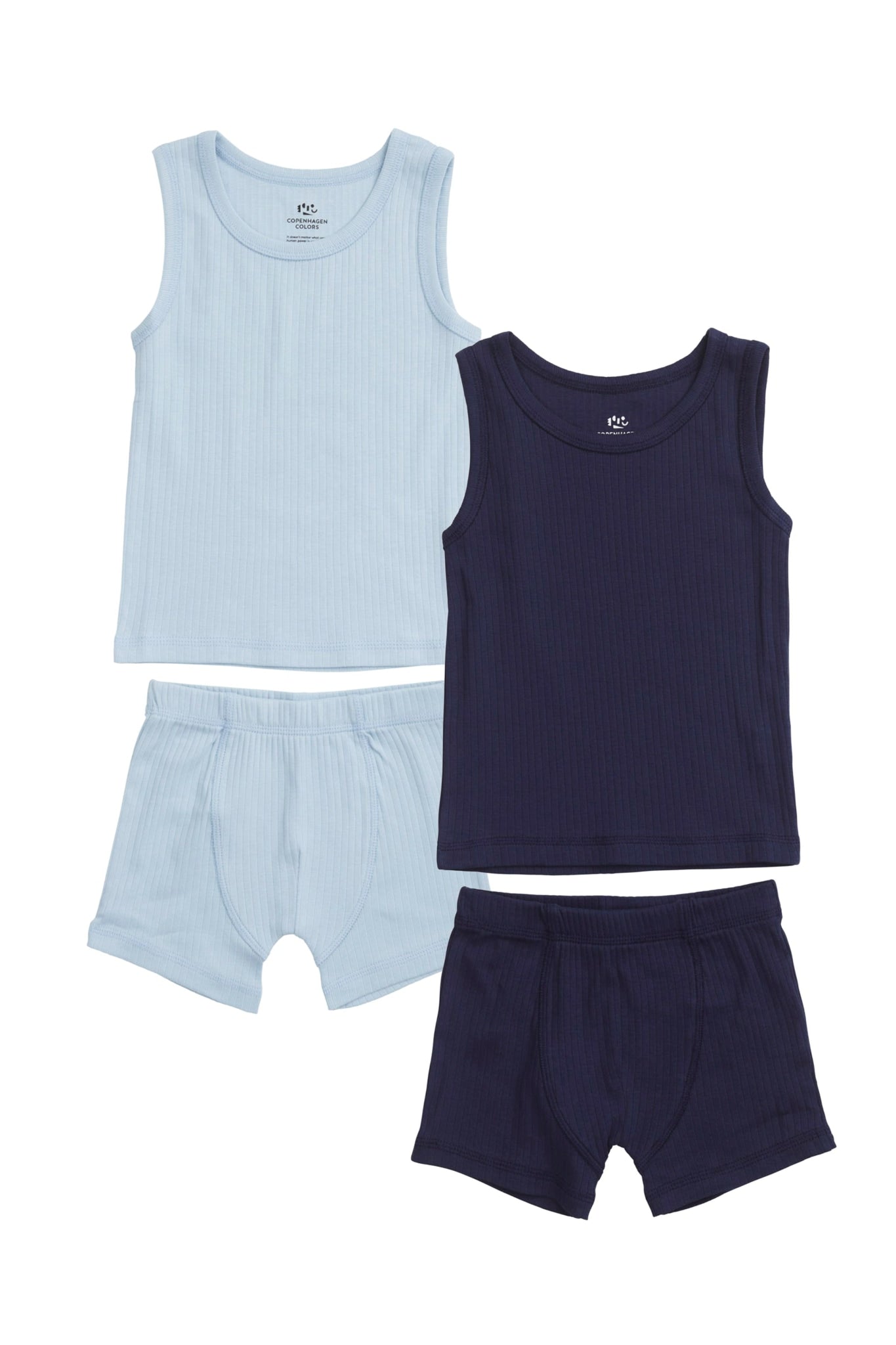 RIB JERSEY 2PACK TANK-TOP AND BOXERSHORTS - LT.BLUE/ NAVY COMB.