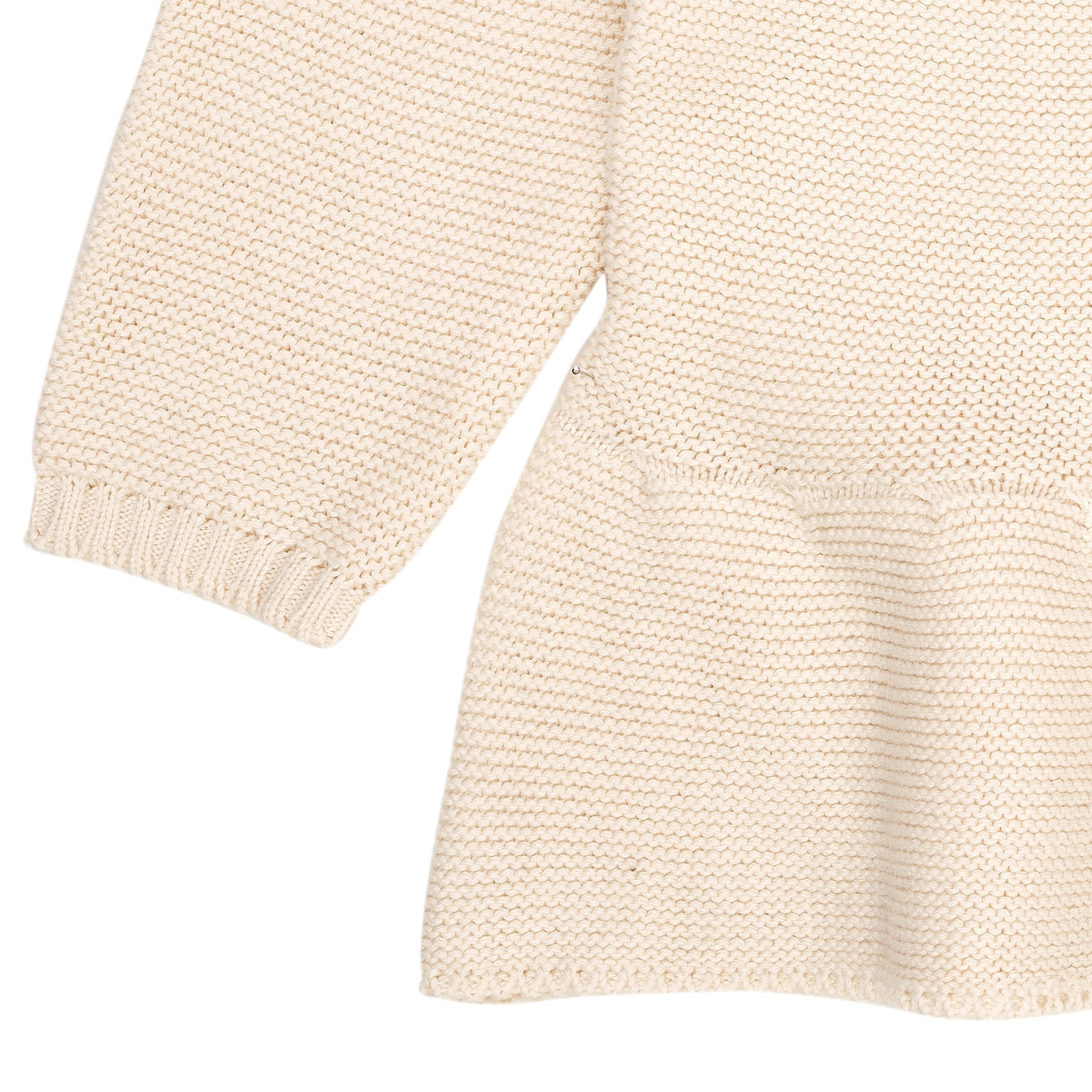 KNITTED PULLOVER W. FRILL - CREAM