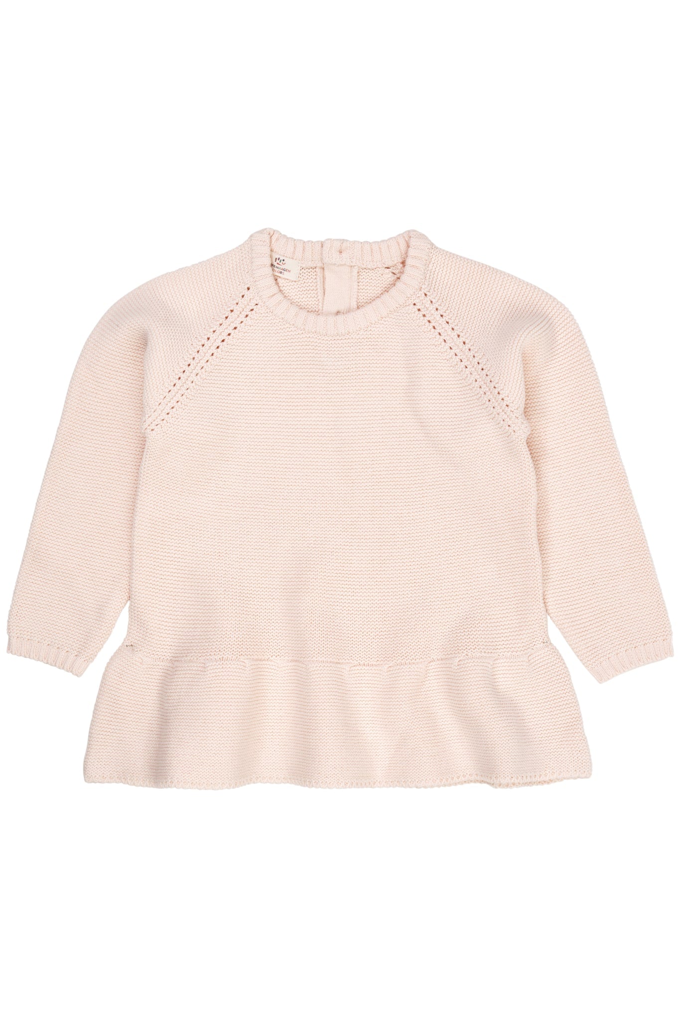 KNITTED PULLOVER W. FRILL - SOFT PINK