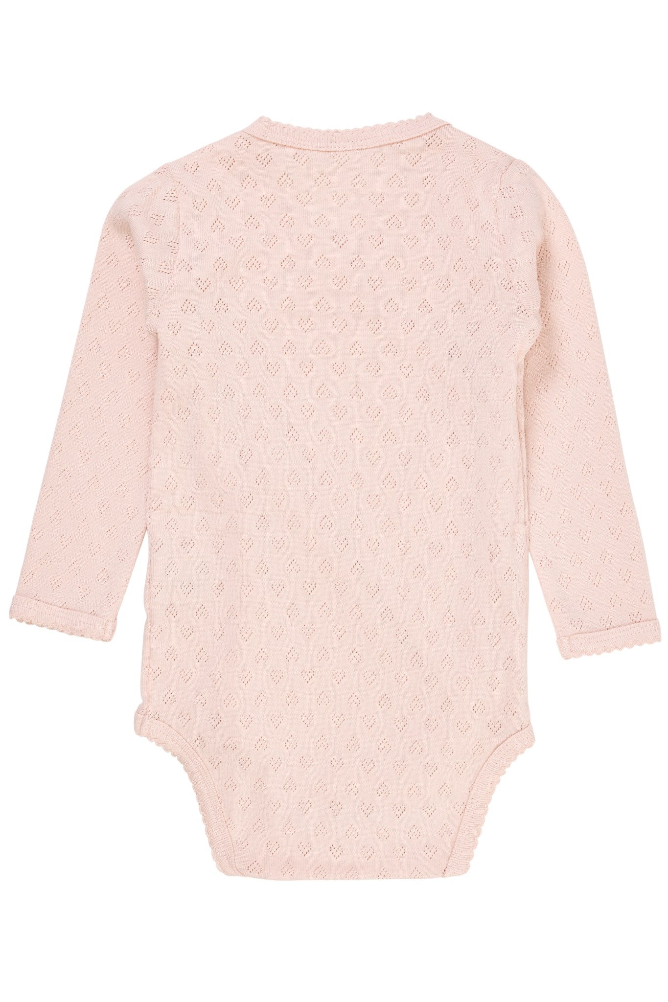 POINTELLE HEART CROSSOVER BODY LS - DUSTY ROSE