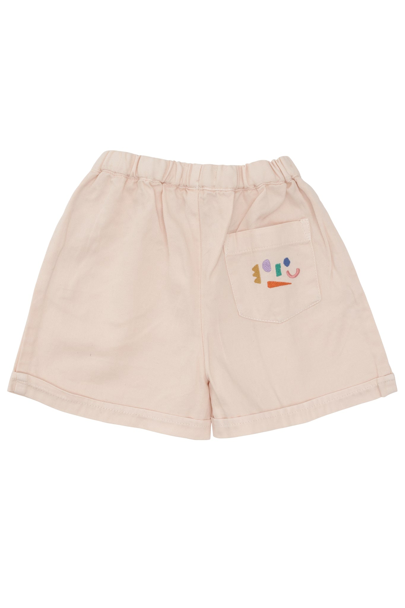 TWILL SHORTS W. EMBROIDERY - SOFT PINK