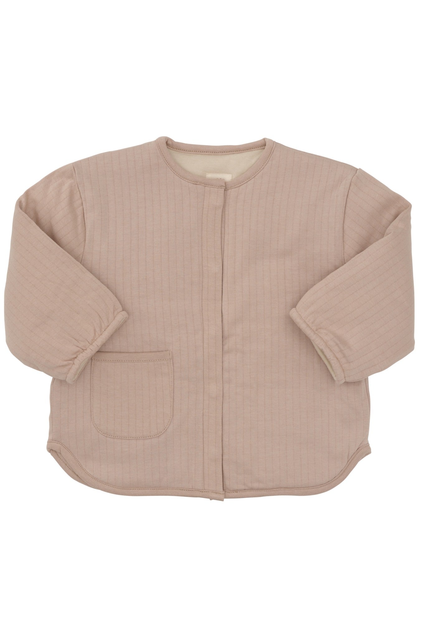 QUILTED REVERSIBLE JACKET - LT TAUPE CREAM COMB