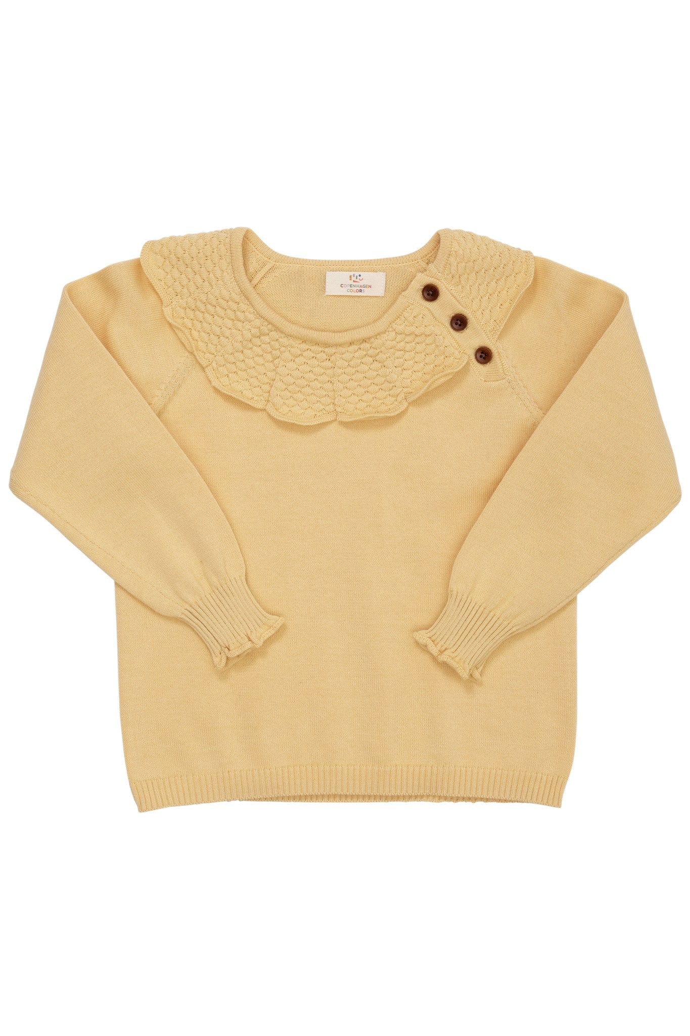LT. KNITTED MARGUERITTE BLOUSE - PALE YELLOW