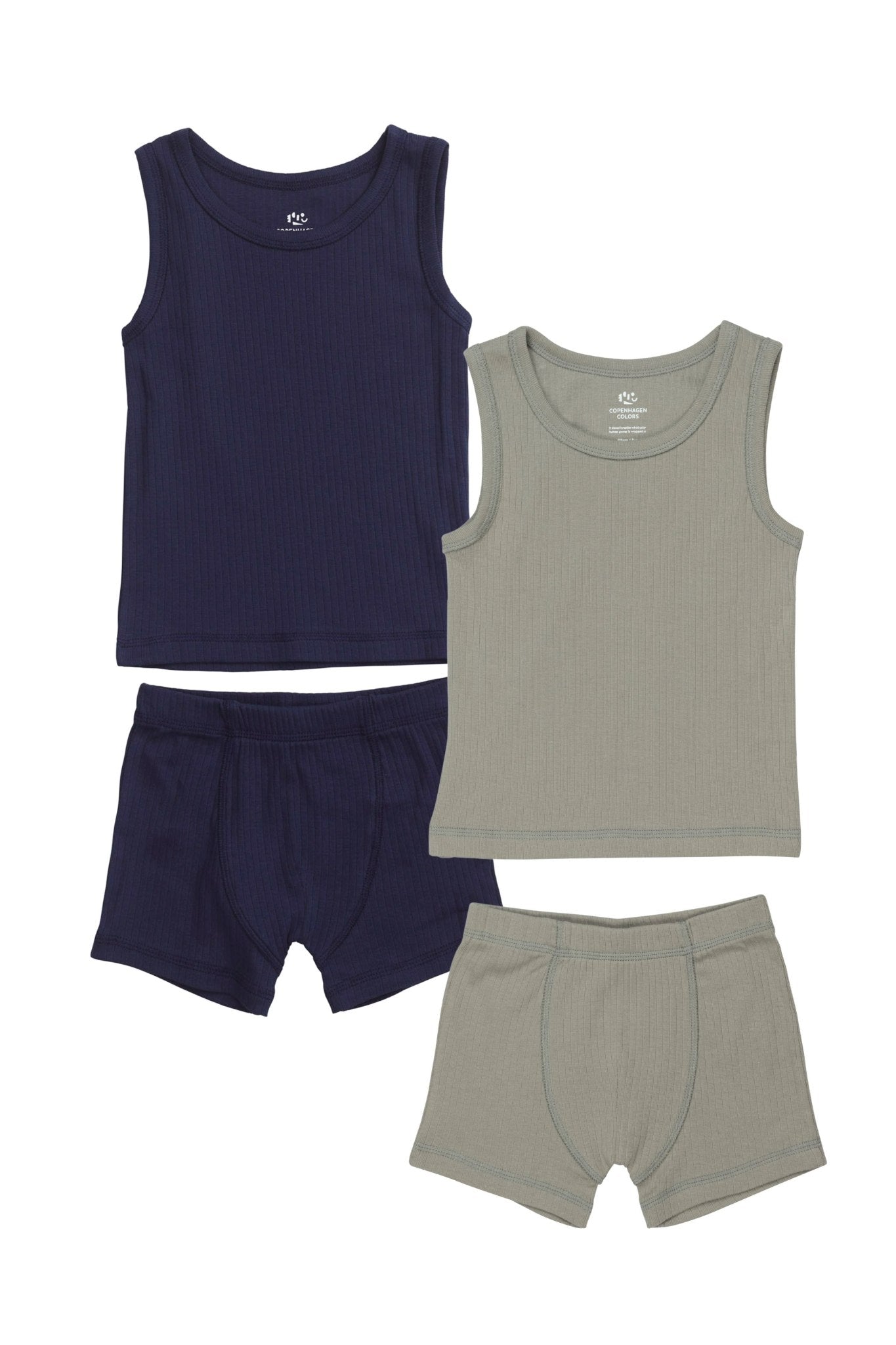 RIB JERSEY 2PACK TANK-TOP AND BOXERSHORTS - NAVY/ LT. GREY COMB. CORE