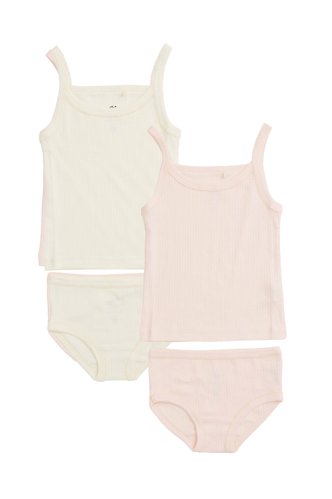 RIB JERSEY 2PACK STRAPTOP AND UNDERPANTS - SOFT PINK/ CREAM COMB. CORE