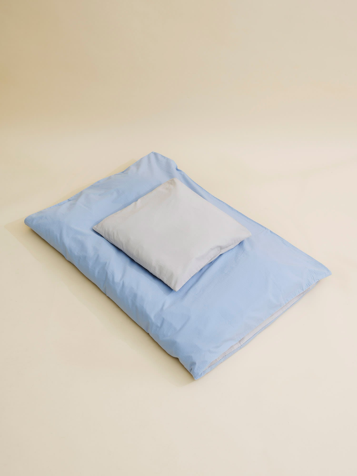 FUTURE BABY BED LINEN 110*125/35*55 (SE)* - LT. GREY/ DUSTY BLUE